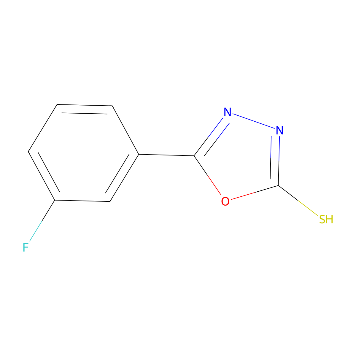 5-(3-Fluorophenyl)-1,3,4-oxadiazole-2-thiol molecular structure, CAS 203268-63-7