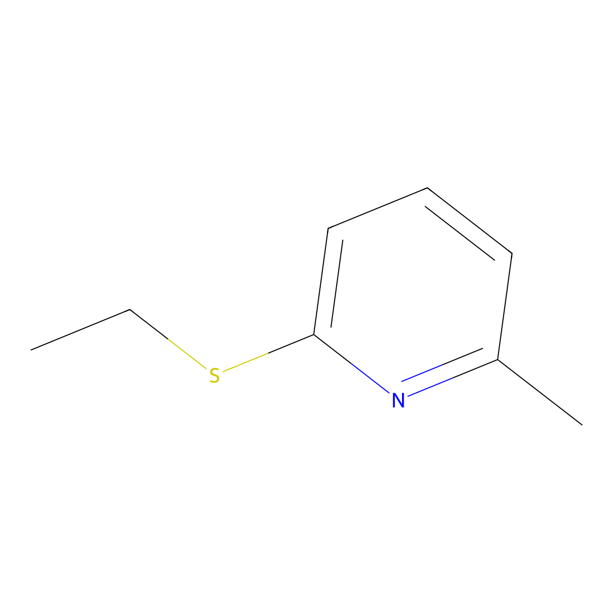 2-Picoline, 6-(ethylthio)- molecular structure, CAS 20329-78-6