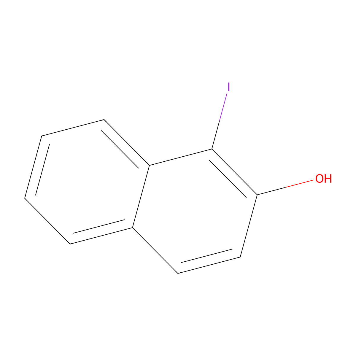 2-Naphthol, 1-iodo- molecular structure, CAS 2033-42-3