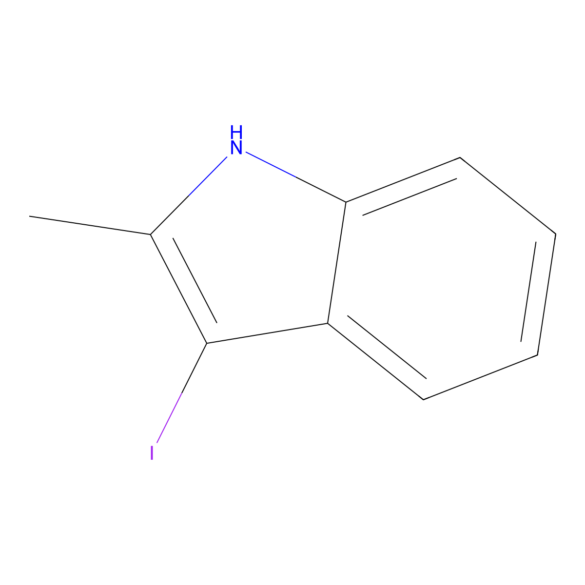 3-iodo-2-methyl-1H-indole molecular structure, CAS 2033-44-5
