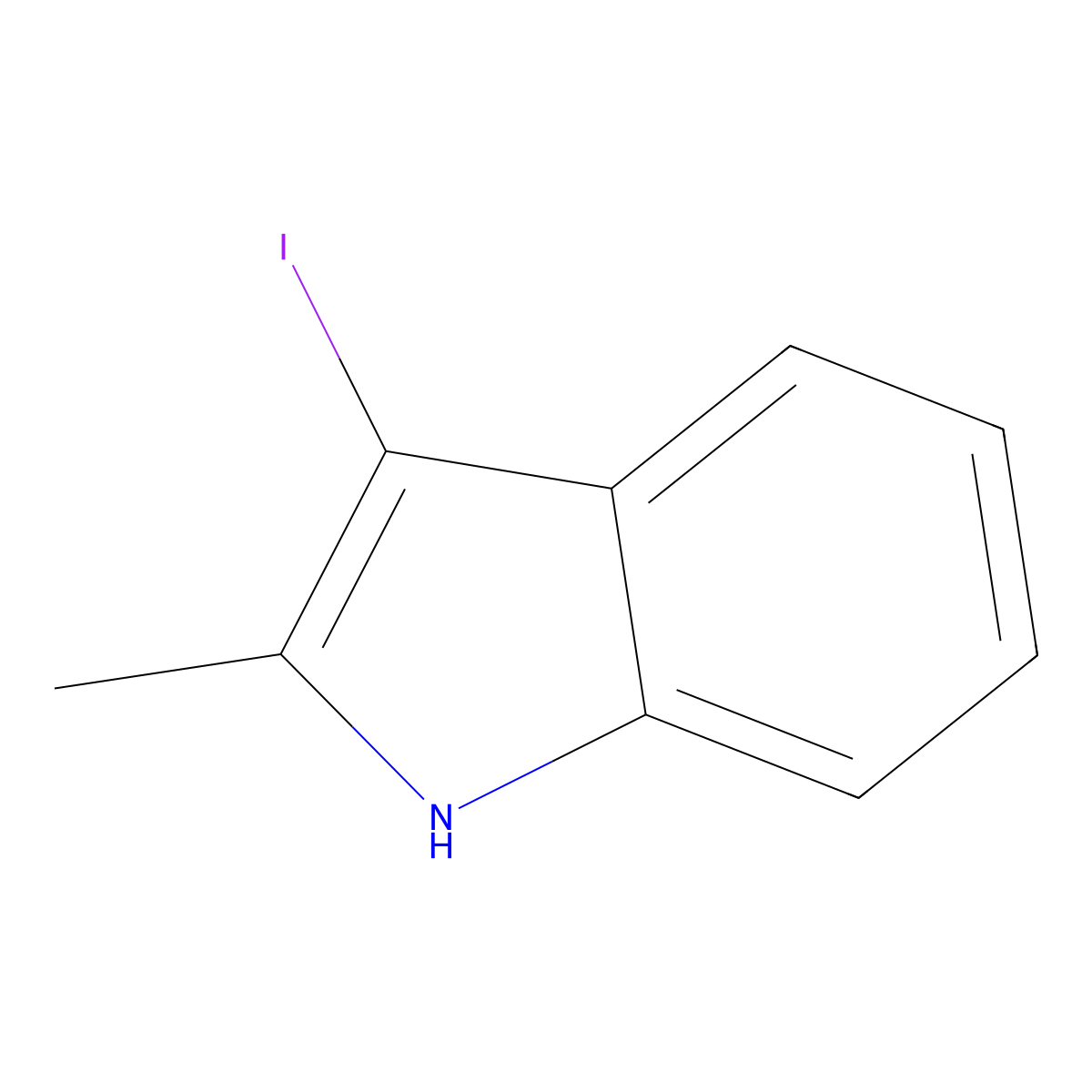 3-iodo-2-methyl-1H-indole molecular structure, CAS 2033-44-5
