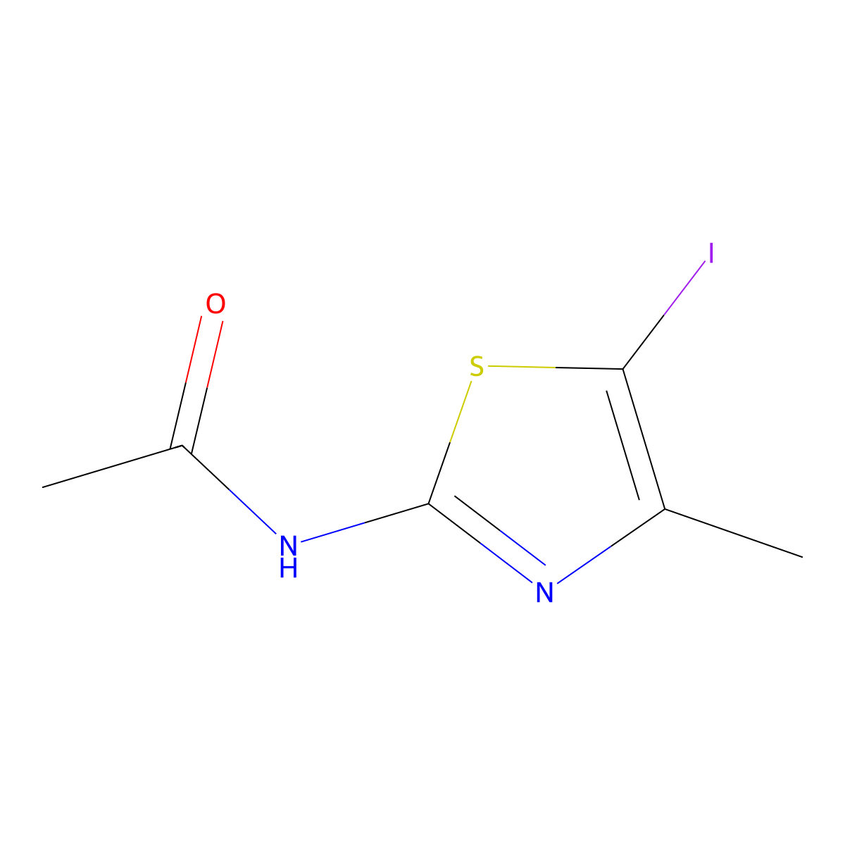 N-(5-Iodo-4-methyl-2-thiazolyl)acetamide molecular structure, CAS 2033-46-7