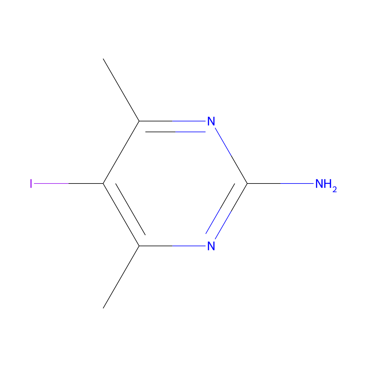5-Iodo-4,6-dimethylpyrimidin-2-amine molecular structure, CAS 2033-47-8