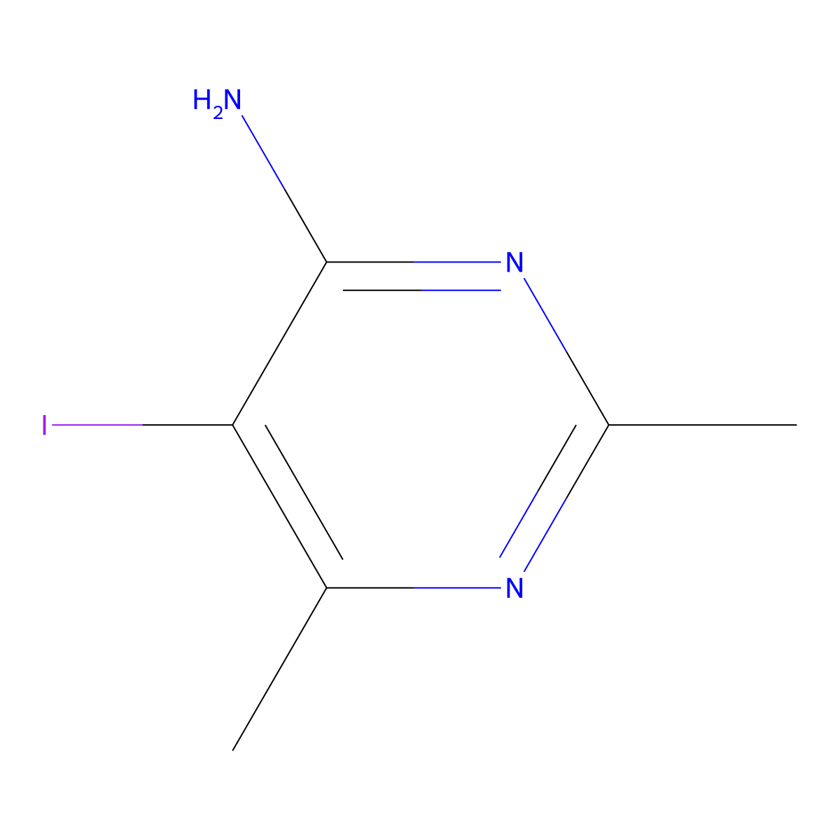 5-Iodo-2,6-dimethylpyrimidin-4-amine molecular structure, CAS 2033-48-9