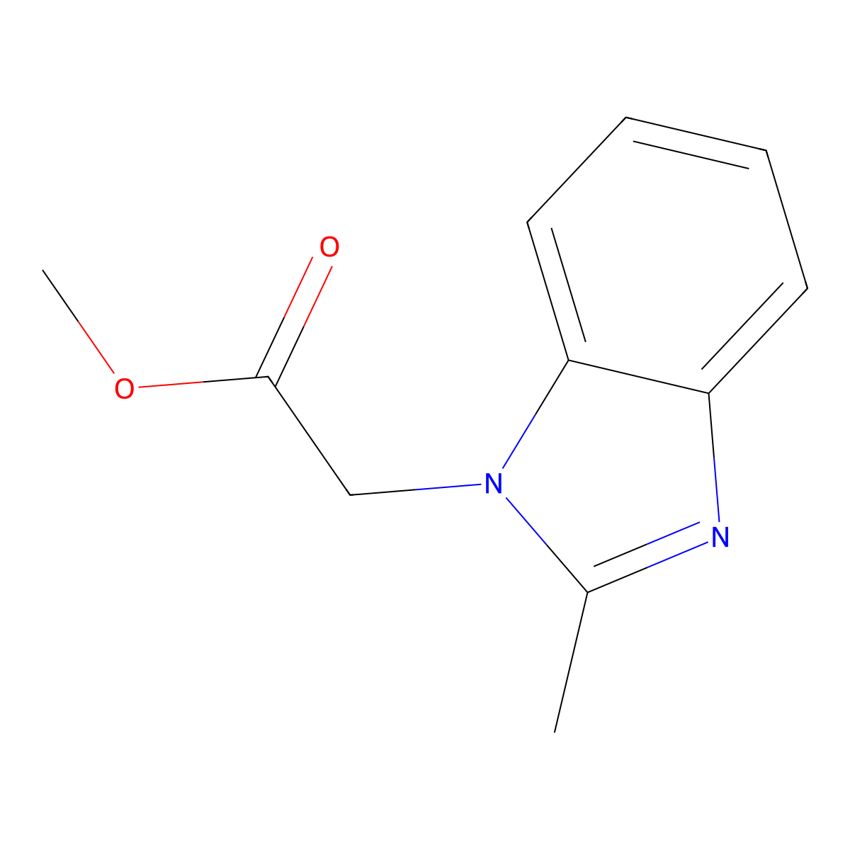 methyl (2-methyl-1H-benzimidazol-1-yl)acetate molecular structure, CAS 2033-54-7
