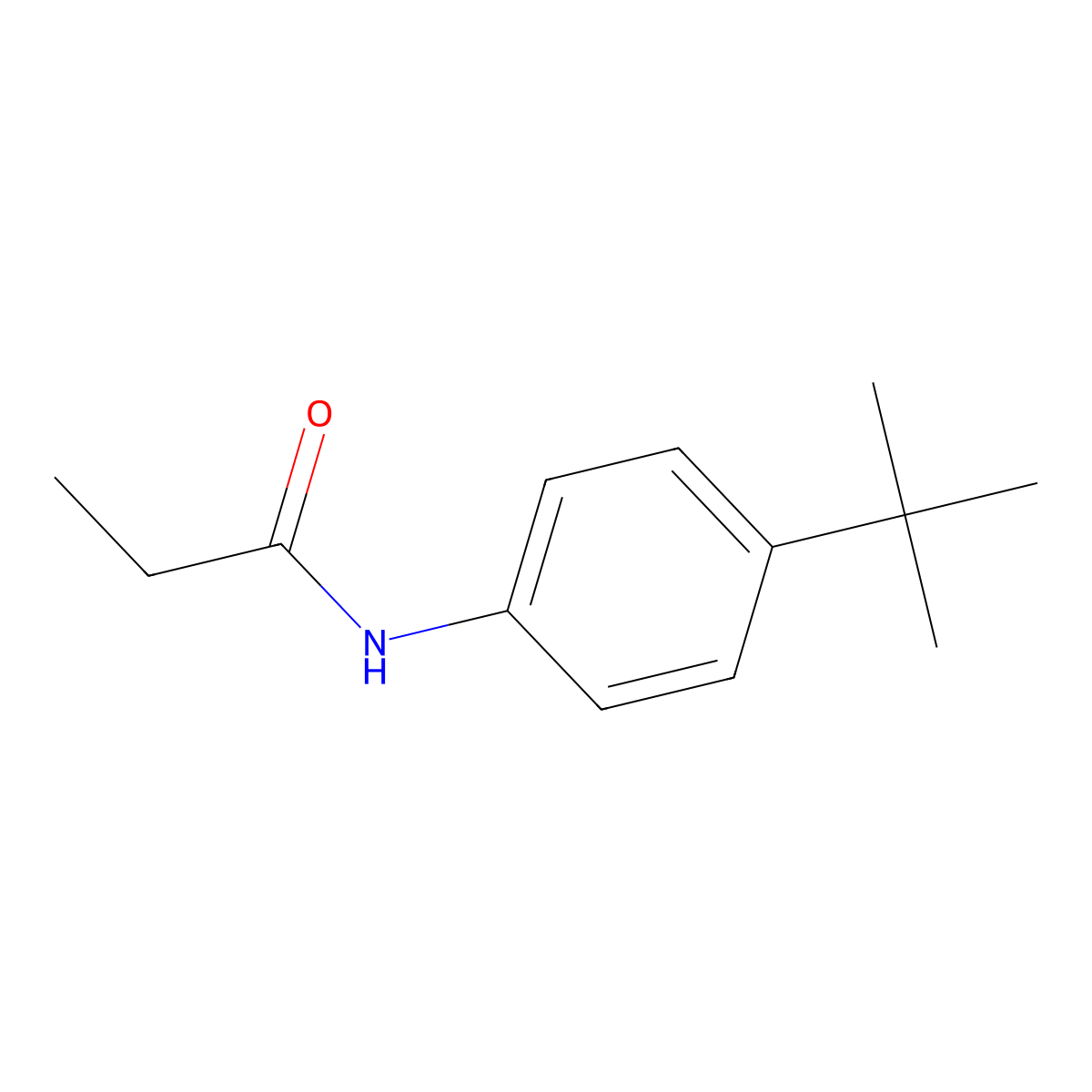 N-(4-(1,1-Dimethylethyl)phenyl)propanamide molecular structure, CAS 20330-47-6