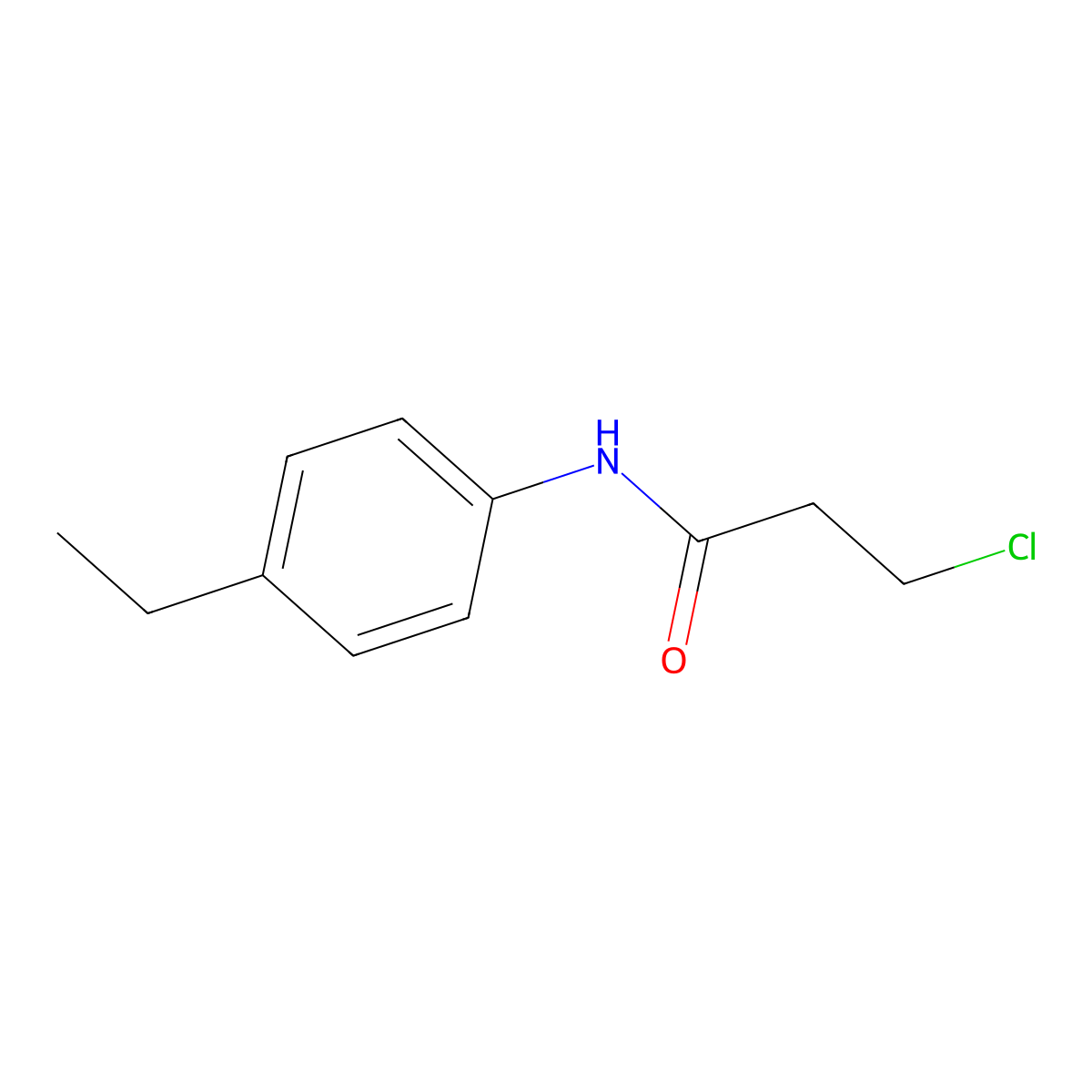 3-chloro-N-(4-ethylphenyl)propanamide molecular structure, CAS 20330-92-1