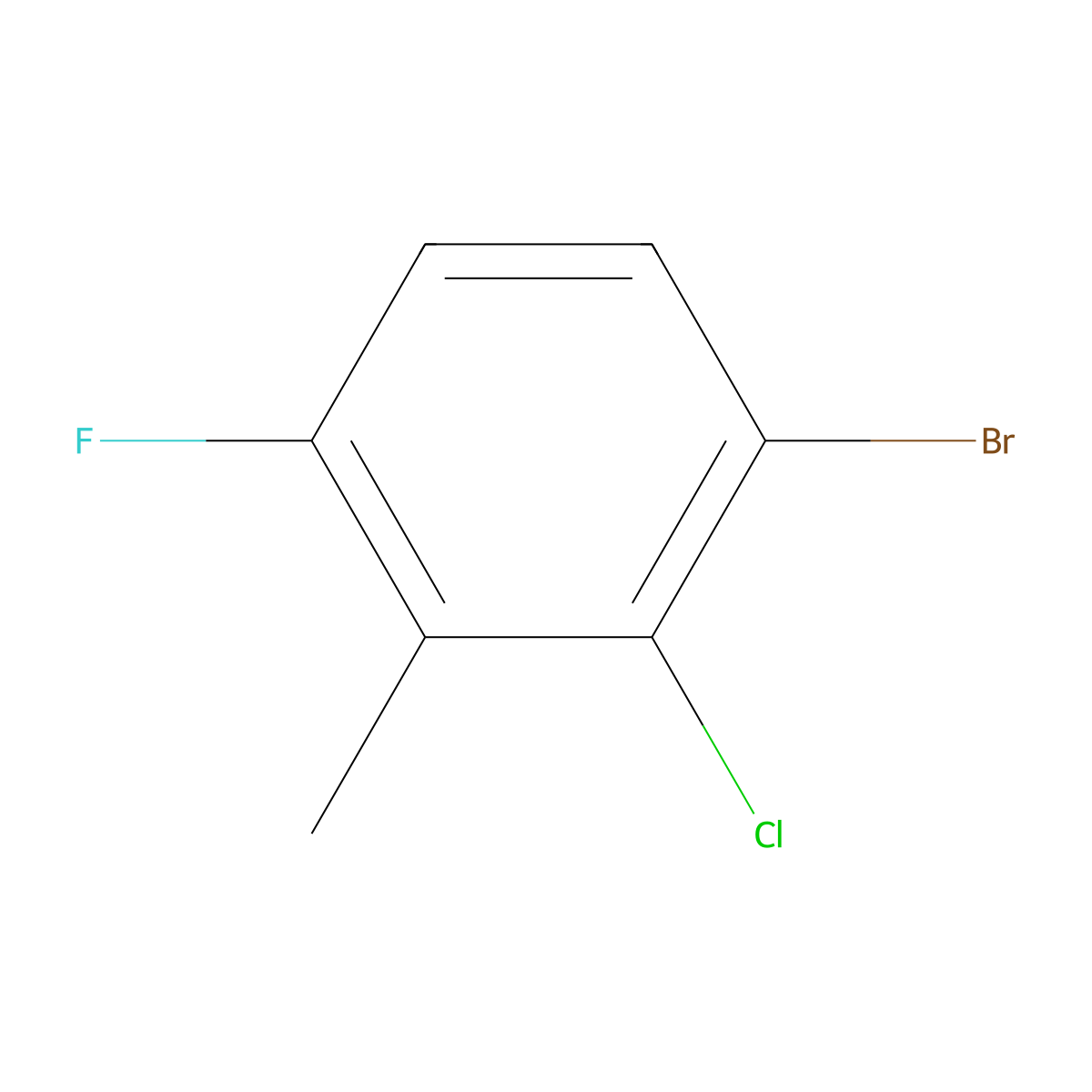 1-Bromo-2-chloro-4-fluoro-3-methylbenzene molecular structure, CAS 203302-92-5