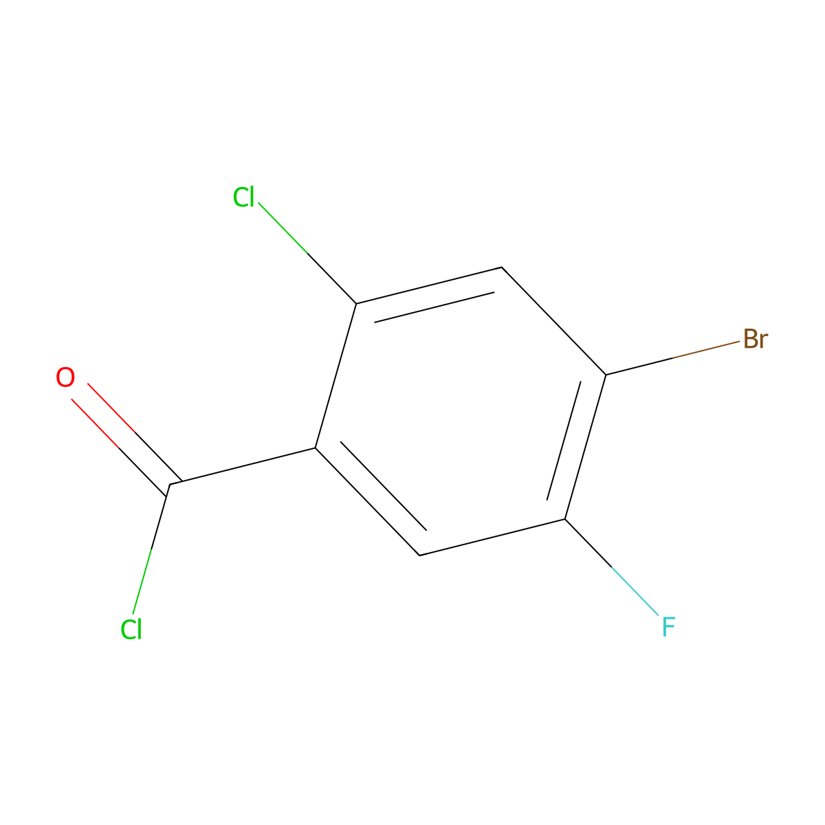4-Bromo-2-chloro-5-fluorobenzoyl chloride molecular structure, CAS 203302-93-6