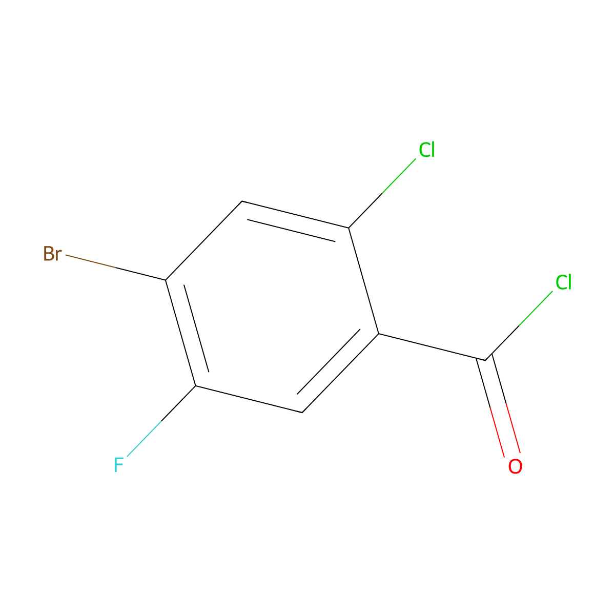 4-Bromo-2-chloro-5-fluorobenzoyl chloride molecular structure, CAS 203302-93-6