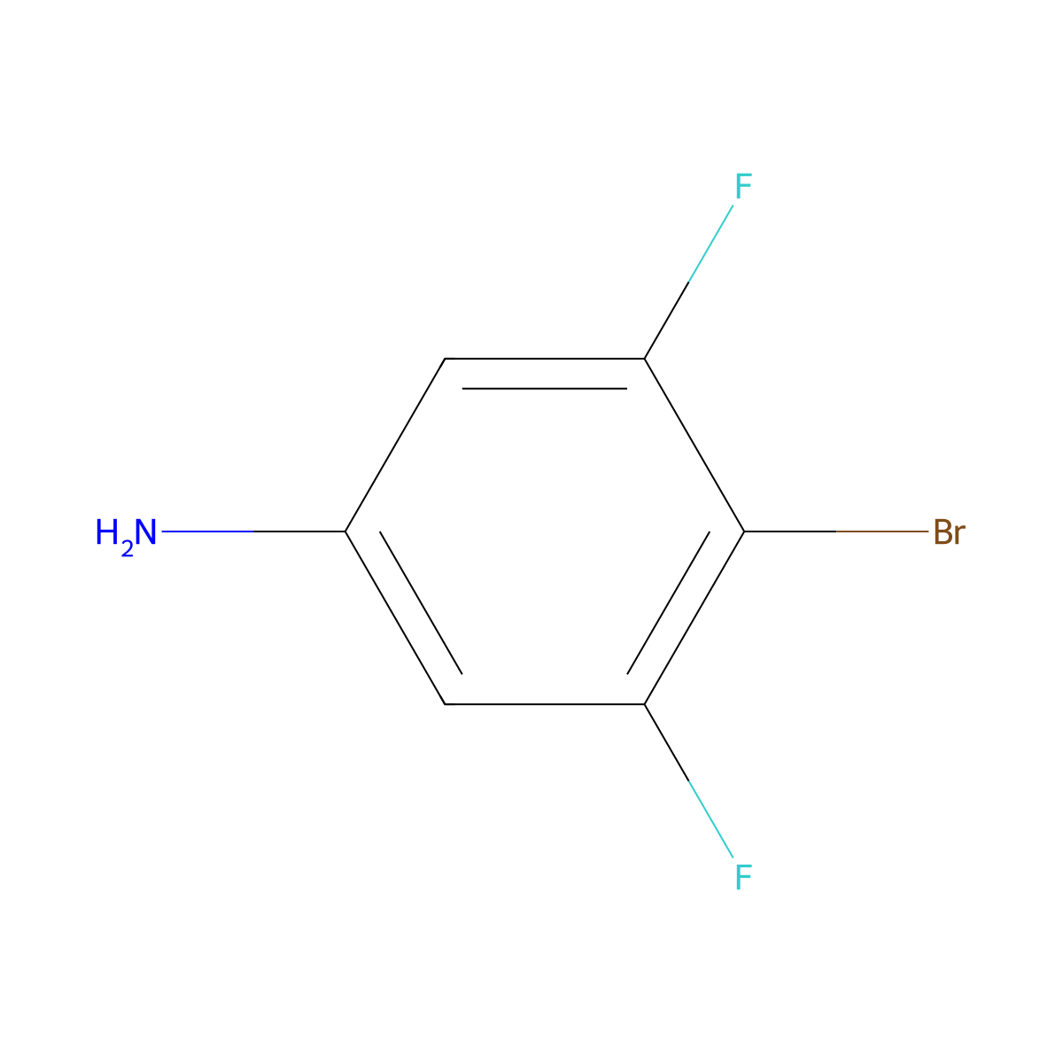 4-Bromo-3,5-difluoroaniline molecular structure, CAS 203302-95-8