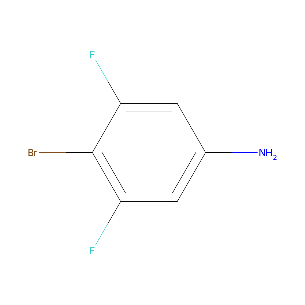 4-Bromo-3,5-difluoroaniline molecular structure, CAS 203302-95-8