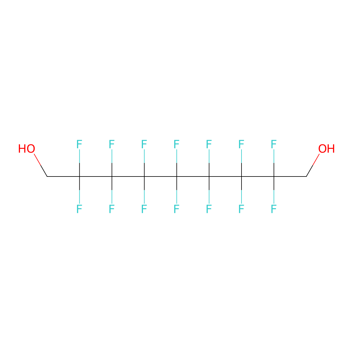 2,2,3,3,4,4,5,5,6,6,7,7,8,8-Tetradecafluoro-1,9-nonanediol molecular structure, CAS 203303-01-9