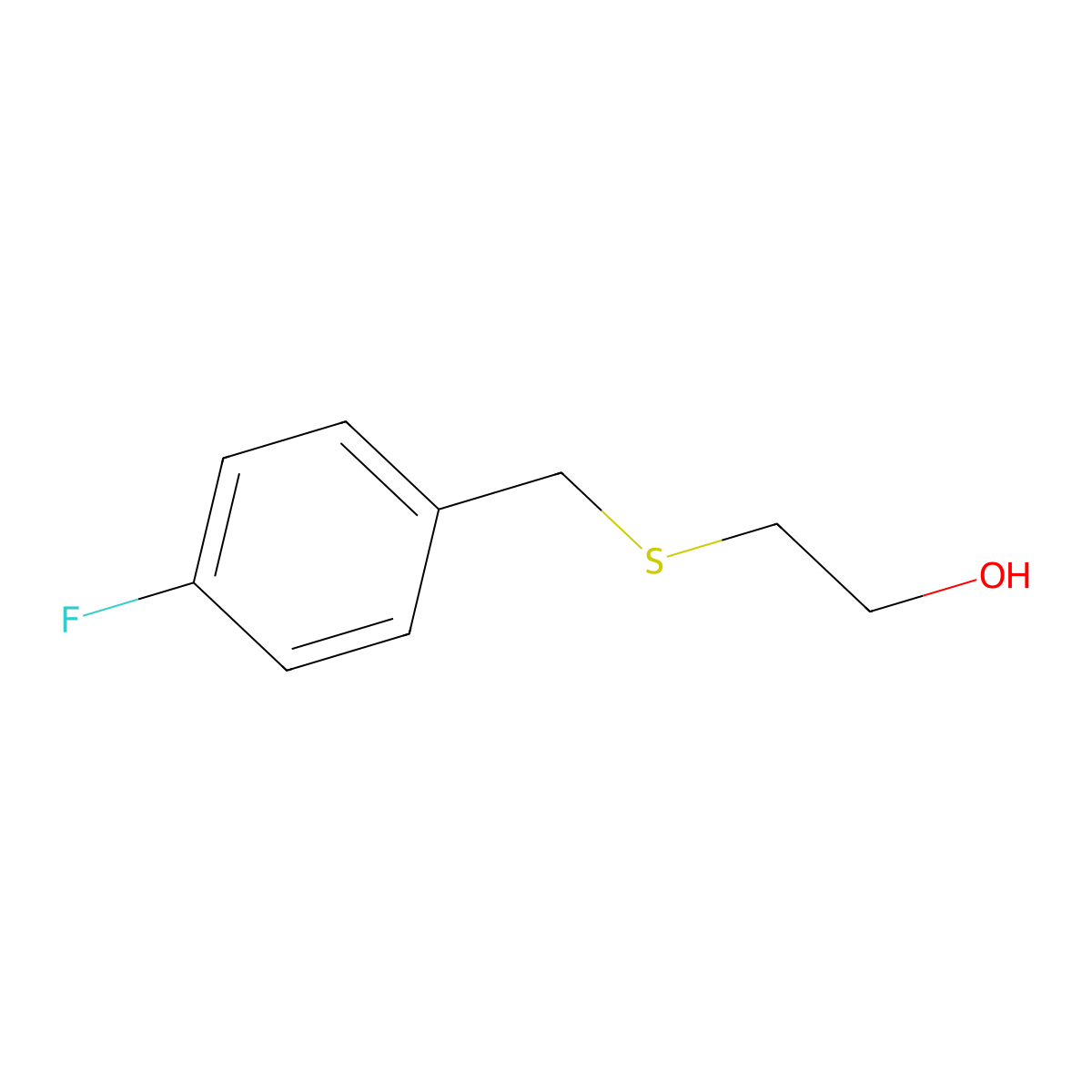 2-[(4-Fluorobenzyl)thio]ethanol molecular structure, CAS 203303-04-2