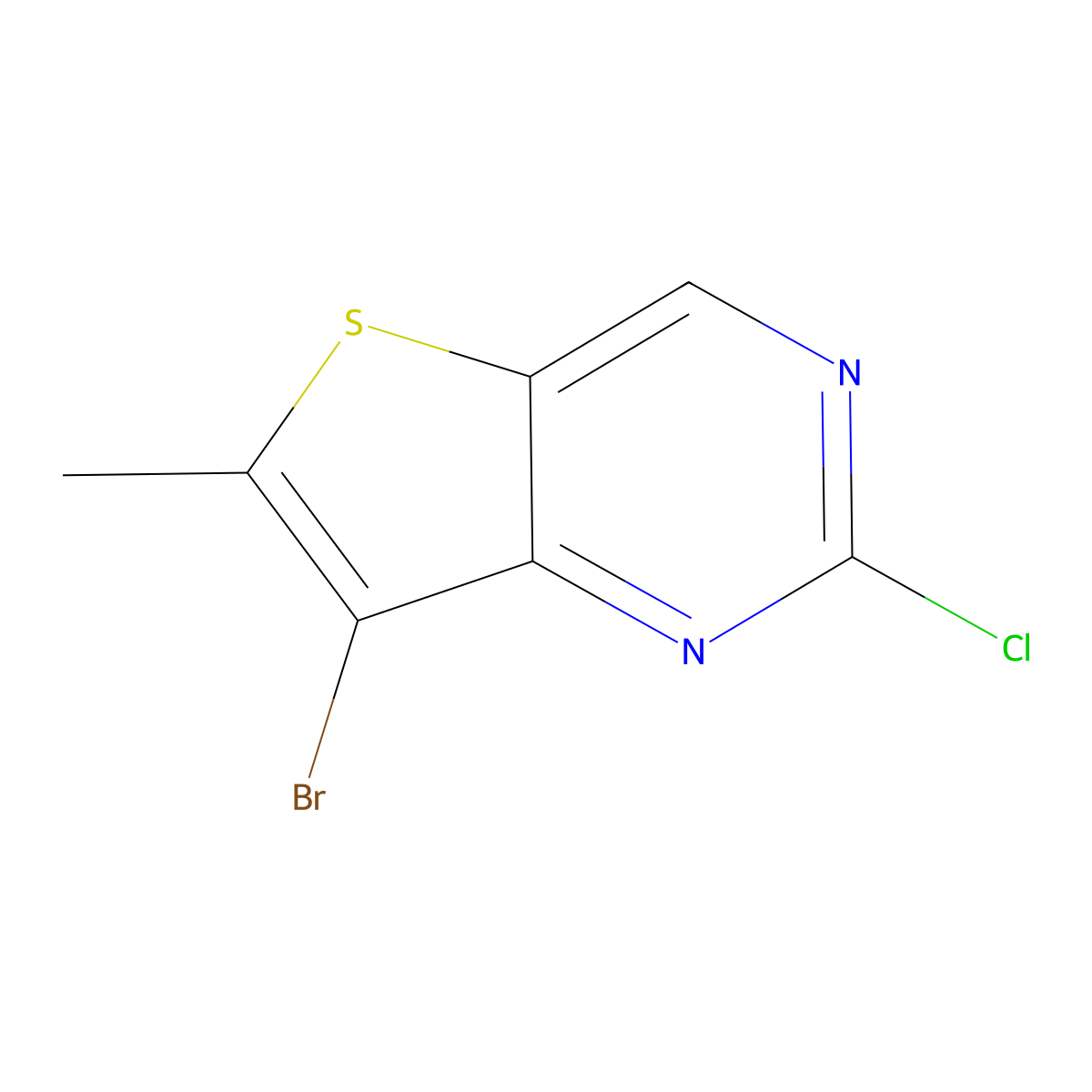 7-Bromo-2-chloro-6-methylthieno[3,2-d]pyrimidine molecular structure, CAS 2033056-28-7