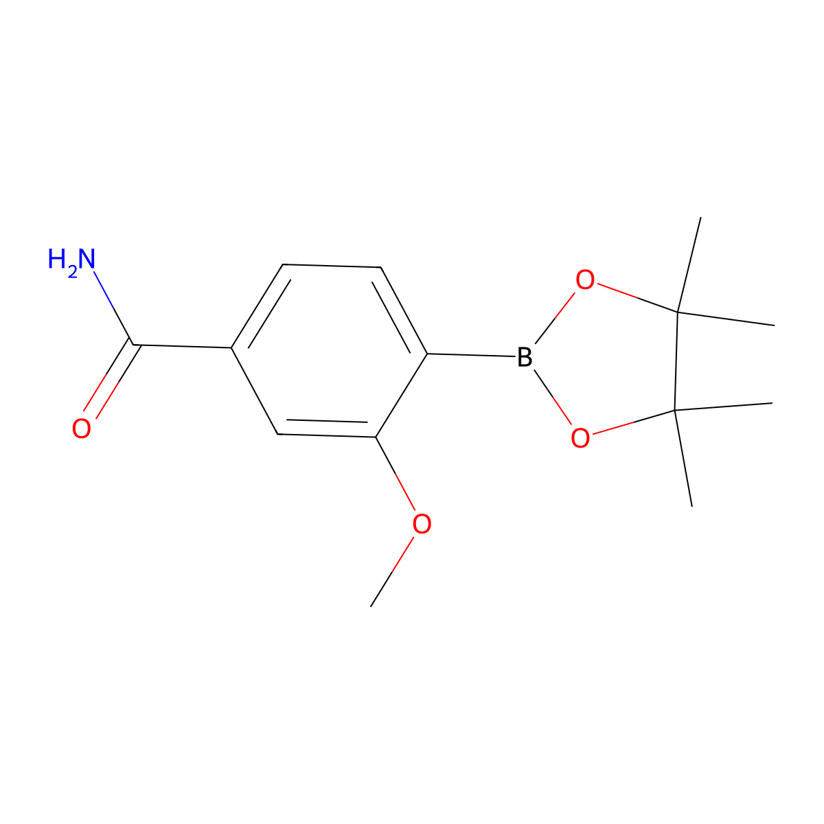3-Methoxy-4-(tetramethyl-1,3,2-dioxaborolan-2-yl)benzamide molecular structure, CAS 2033056-80-1