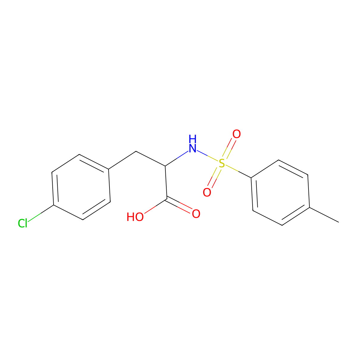 3-(4-Chlorophenyl)-2-{[(4-methylphenyl)sulfonyl]amino}propanoic acid molecular structure, CAS 203306-45-0