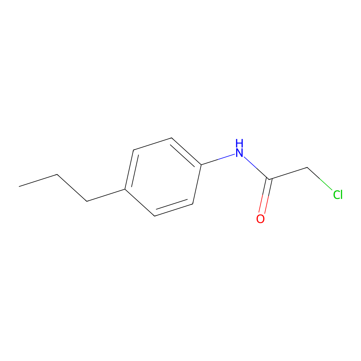 2-chloro-N-(4-propylphenyl)acetamide molecular structure, CAS 20331-00-4
