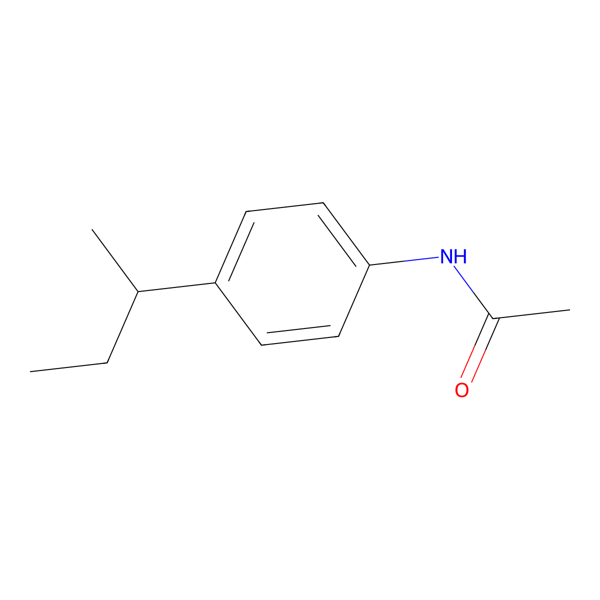 N-[4-(butan-2-yl)phenyl]acetamide molecular structure, CAS 20331-25-3
