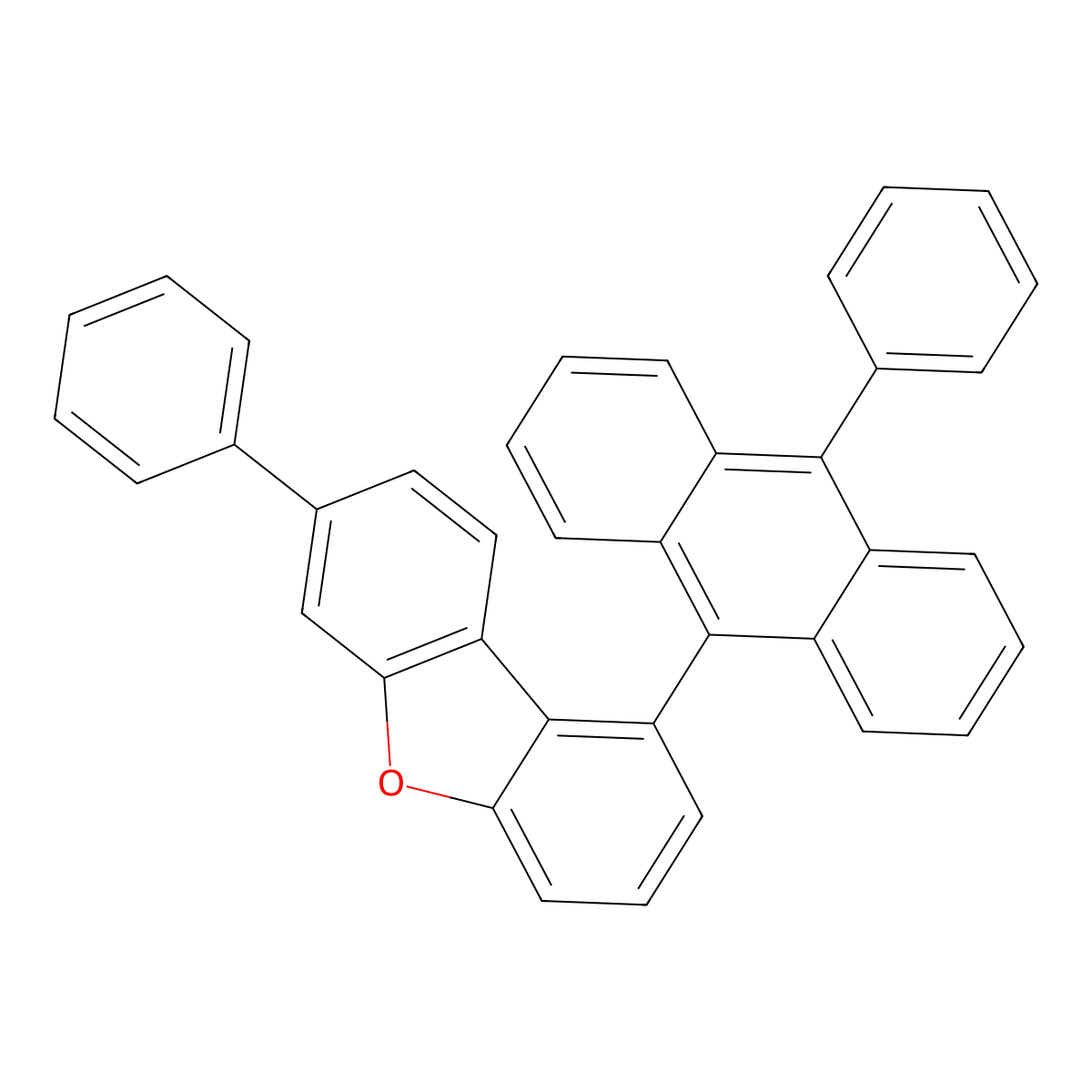 7-Phenyl-1-(10-phenylanthracen-9-yl)dibenzo[b,d]furan molecular structure, CAS 2033132-24-8