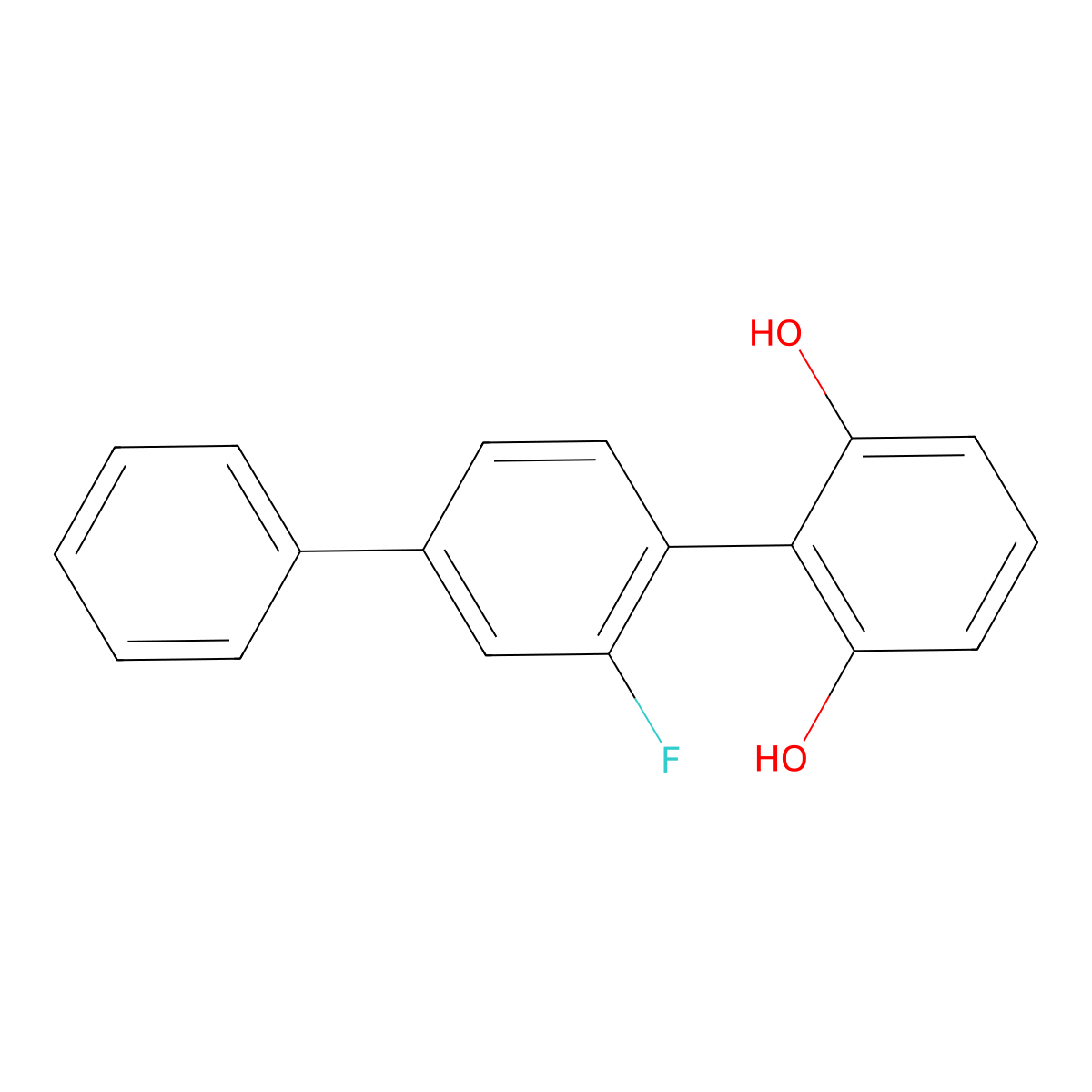 2-(2-Fluoro-4-phenylphenyl)benzene-1,3-diol molecular structure, CAS 2033132-94-2