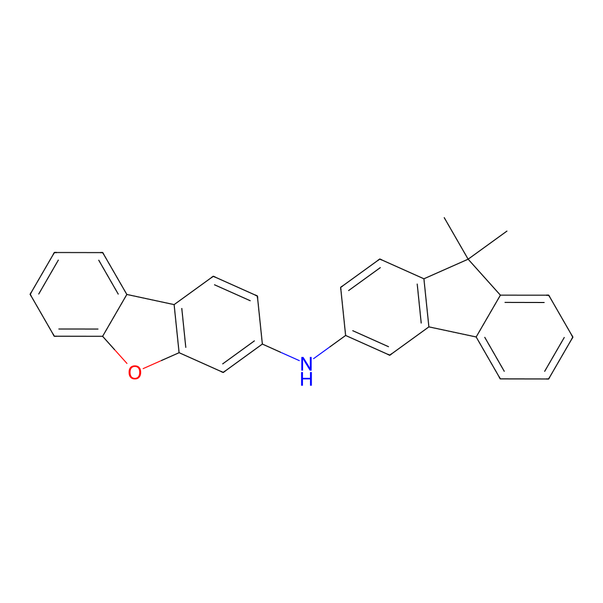 N-(9,9-Dimethyl-9H-fluoren-3-yl)-3-dibenzofuranamine molecular structure, CAS 2033135-21-4