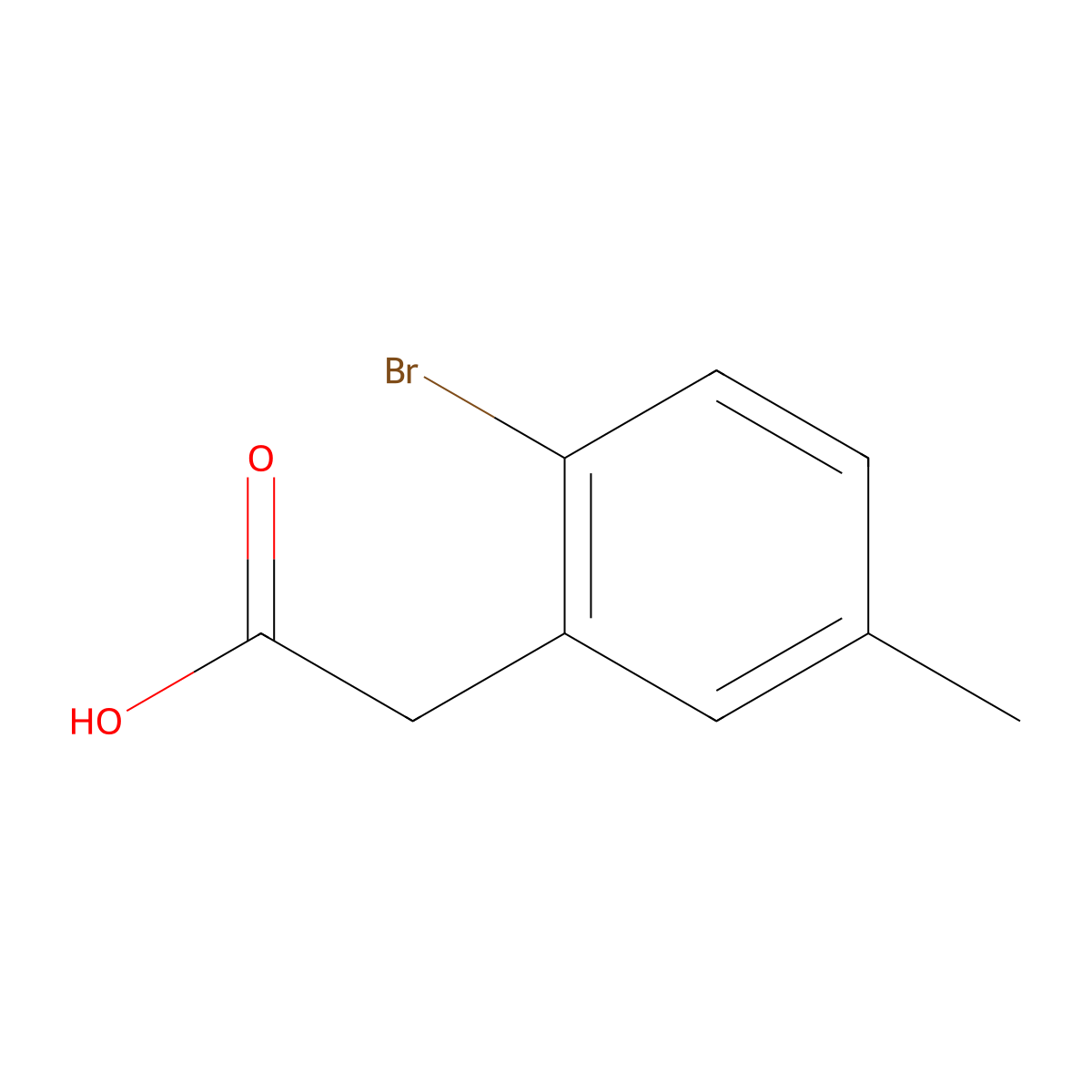 2-(2-Bromo-5-methylphenyl)acetic acid molecular structure, CAS 203314-29-8