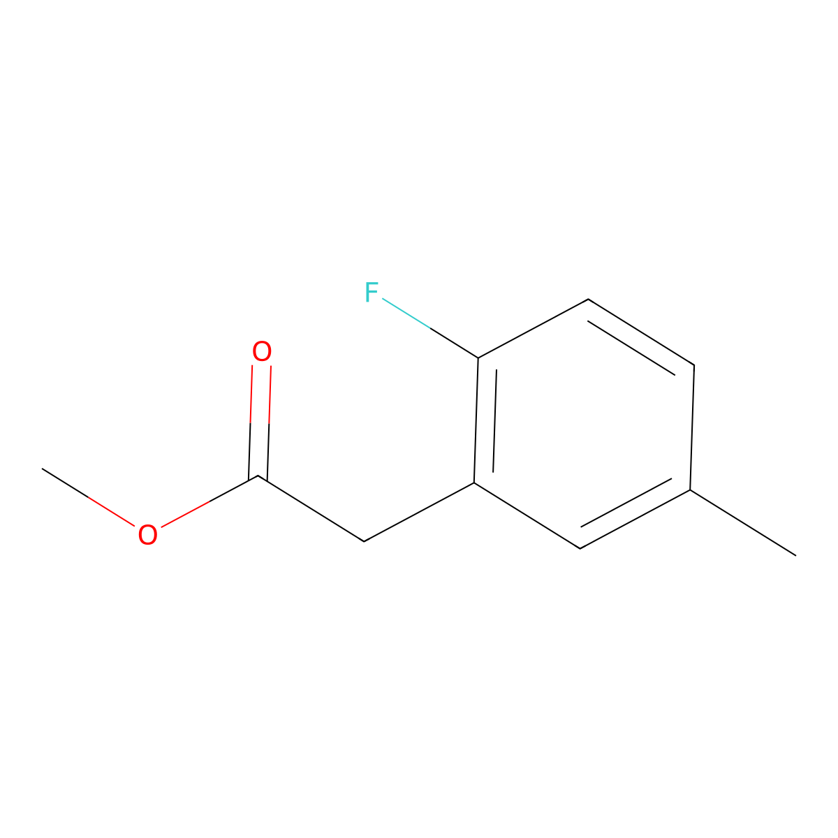 Methyl 2-(2-fluoro-5-methylphenyl)acetate molecular structure, CAS 203314-31-2