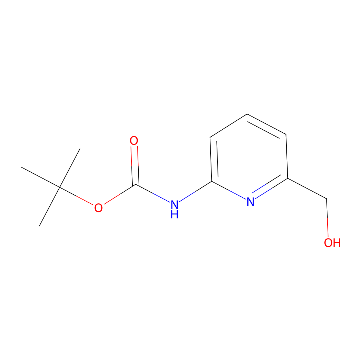 Tert-butyl (6-(hydroxymethyl)pyridin-2-yl)carbamate molecular structure, CAS 203321-83-9