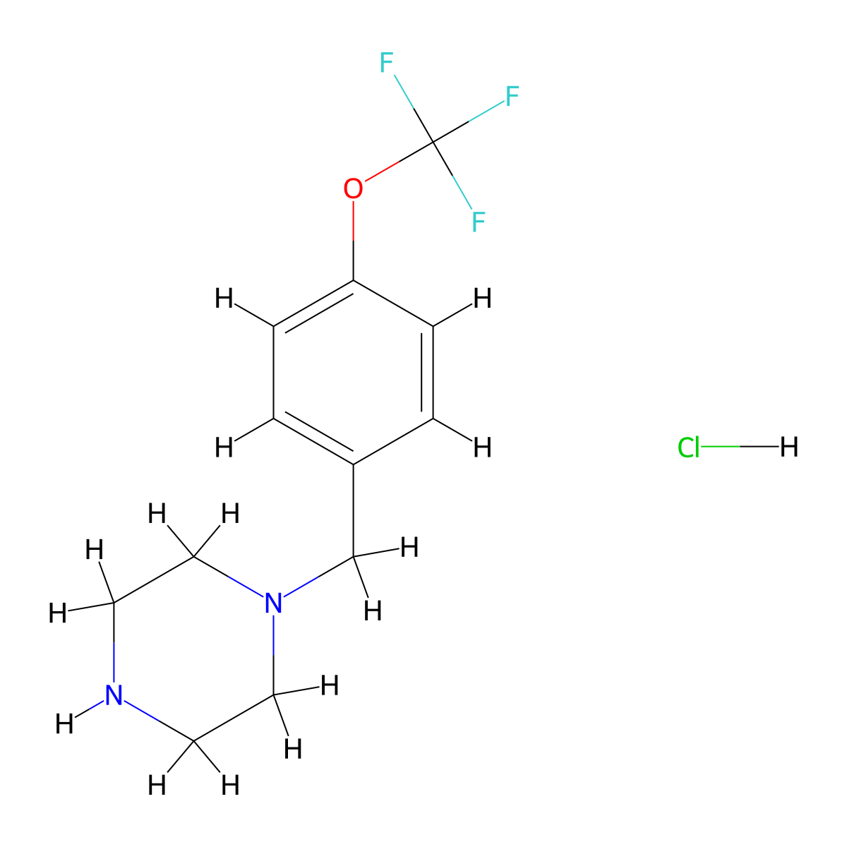 1-(4-(Trifluoromethoxy)benzyl)piperazine hydrochloride molecular structure, CAS 2033284-21-6