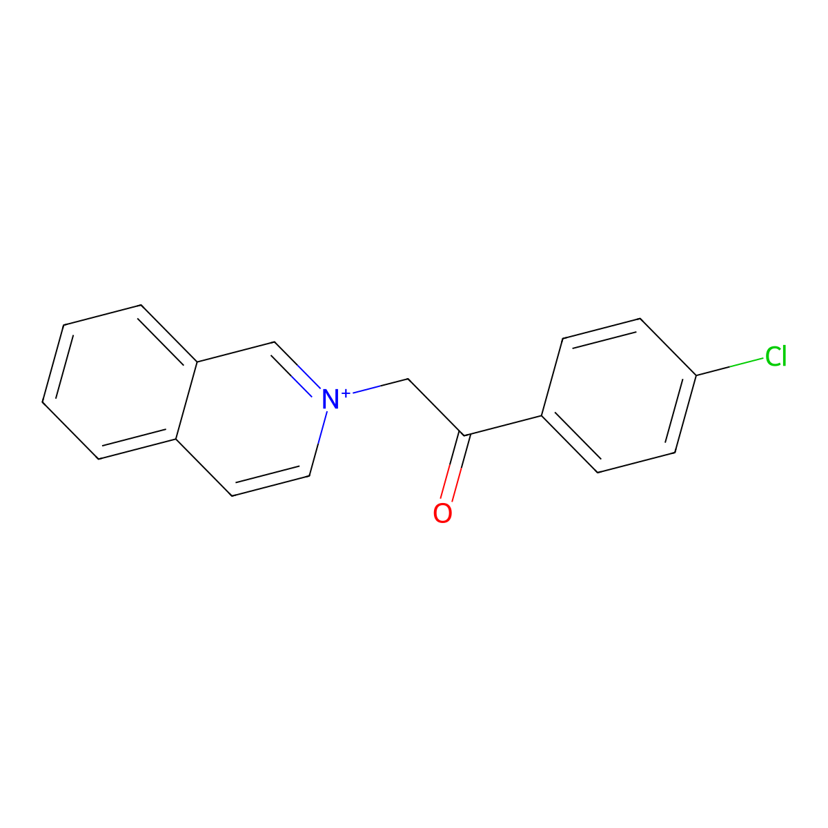 2-[2-(4-Chlorophenyl)-2-oxoethyl]isoquinolinium molecular structure, CAS 203338-38-9