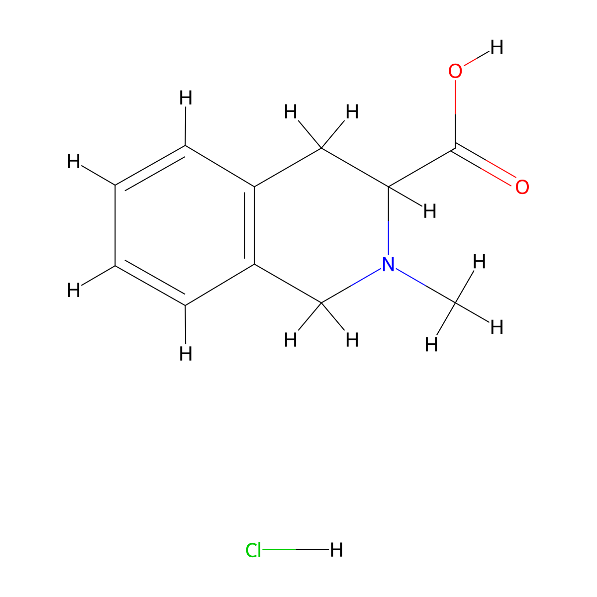 2-Methyl-1,2,3,4-Tetrahydroisoquinoline-3-Carboxylic Acid Hydrochloride molecular structure, CAS 20335-68-6