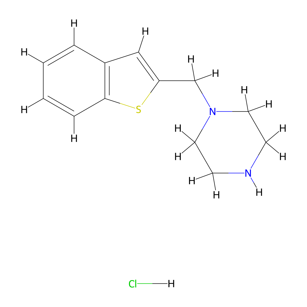 1-[(1-Benzothiophen-2-yl)methyl]piperazinehydrochloride molecular structure, CAS 2033705-11-0