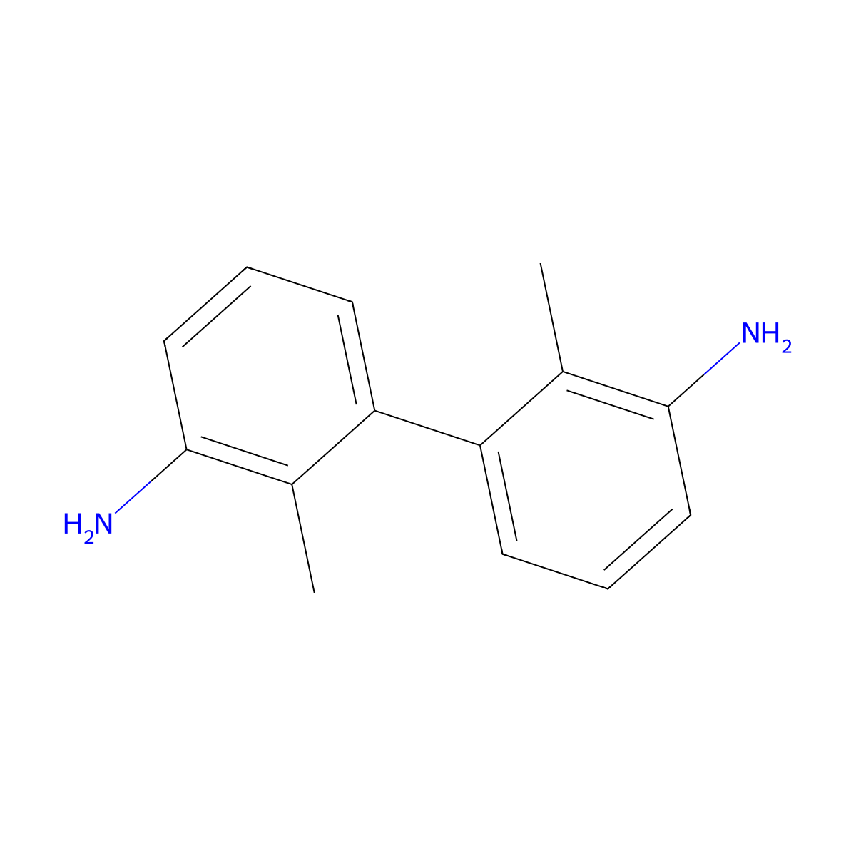 2,2'-Dimethyl-[1,1'-biphenyl]-3,3'-diamine molecular structure, CAS 203379-83-3