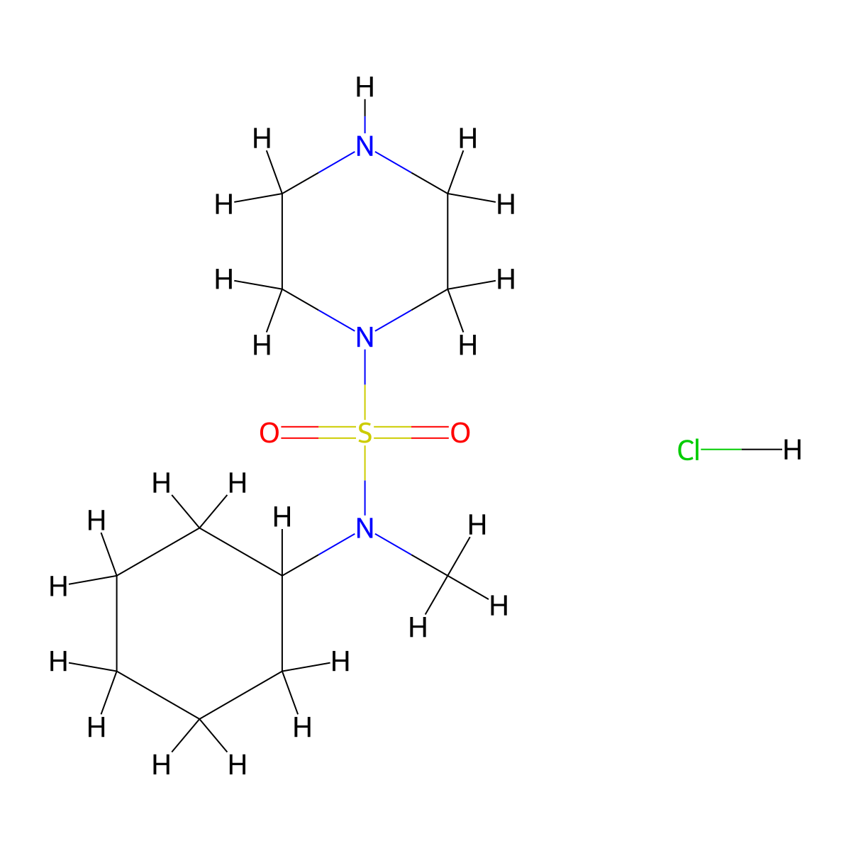 N-cyclohexyl-N-methylpiperazine-1-sulfonamide hydrochloride molecular structure, CAS 2033793-25-6