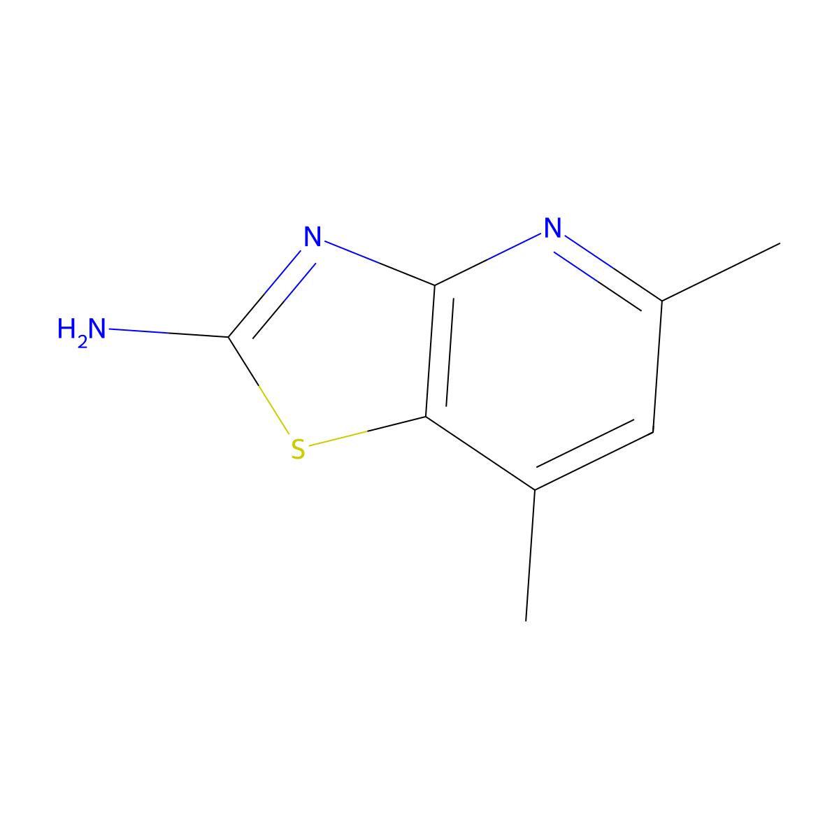 5,7-Dimethyl-[1,3]thiazolo[4,5-b]pyridin-2-amine molecular structure, CAS 203380-78-3