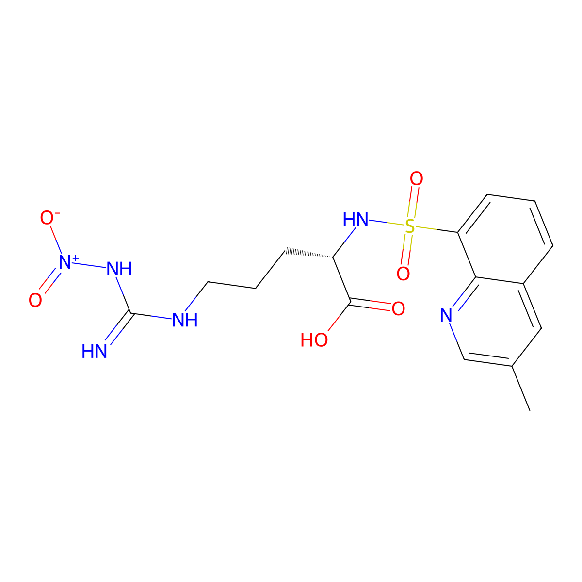 L-Ornithine, N5-[imino(nitroamino)methyl]-N2-[(3-methyl-8-quinolinyl)sulfonyl- molecular structure, CAS 203383-33-9