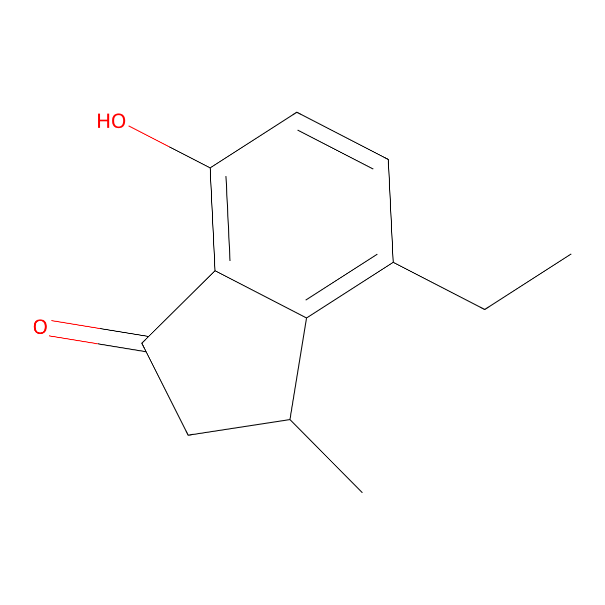 4-ethyl-7-hydroxy-3-methyl-2,3-dihydro-1H-inden-1-one molecular structure, CAS 203383-75-9
