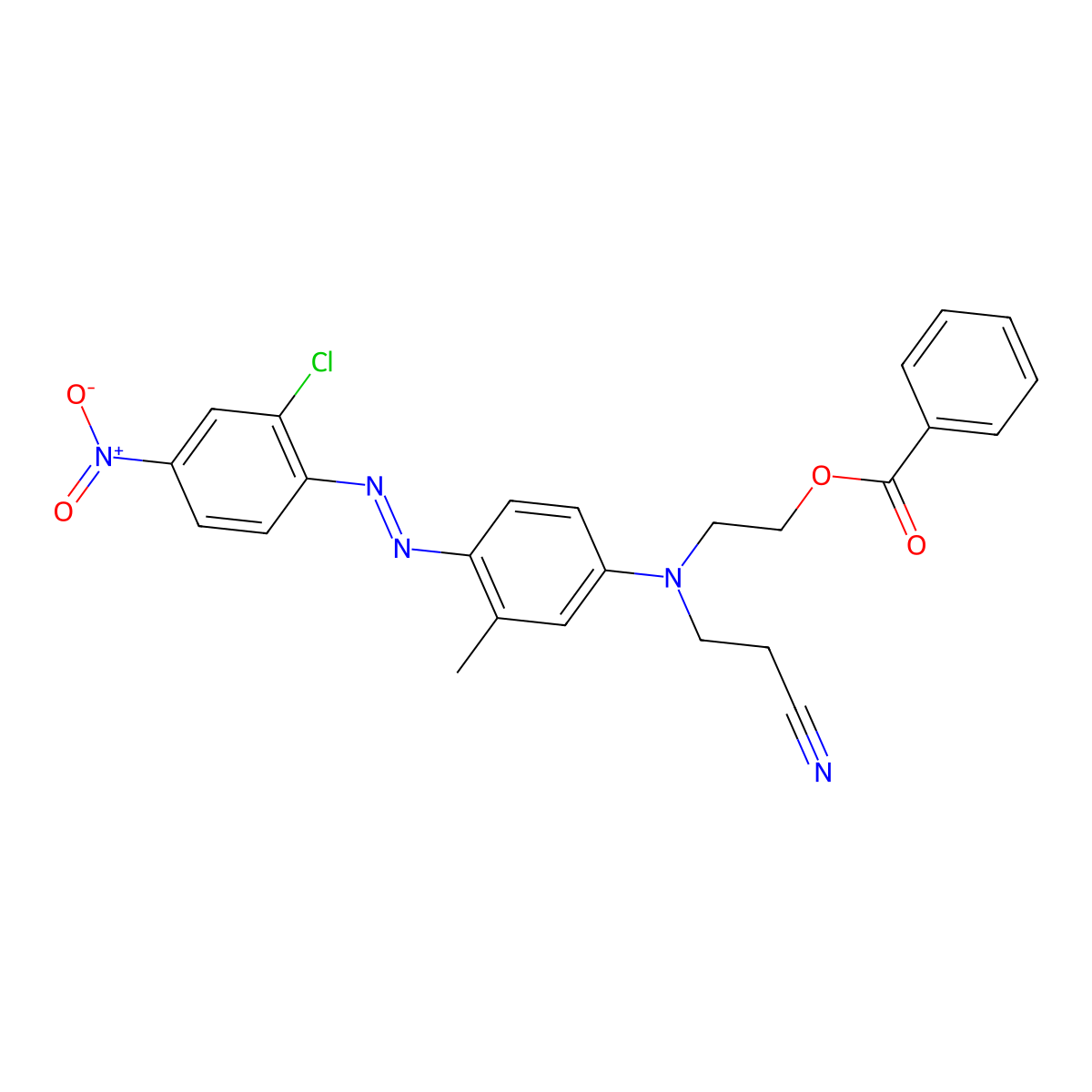 3-[[2-(Benzoyloxy)ethyl][4-[2-(2-chloro-4-nitrophenyl)diazenyl]-3-methylphenyl]amino]propanenitrile molecular structure, CAS 20339-55-3