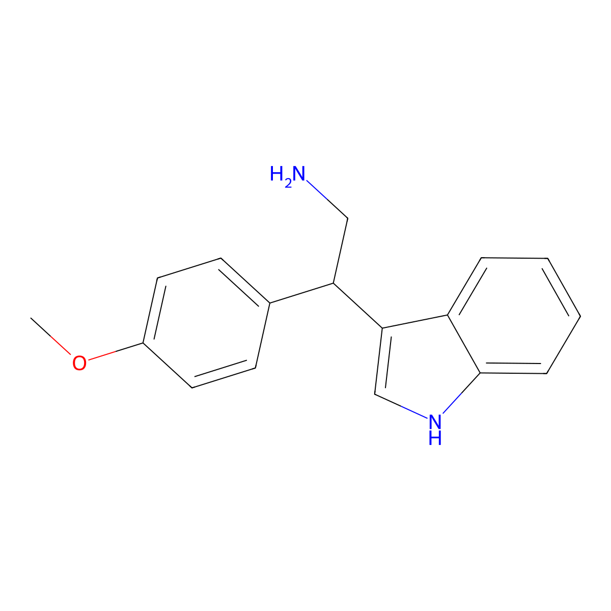2-(1H-indol-3-yl)-2-(4-methoxyphenyl)ethan-1-amine molecular structure, CAS 203394-30-3