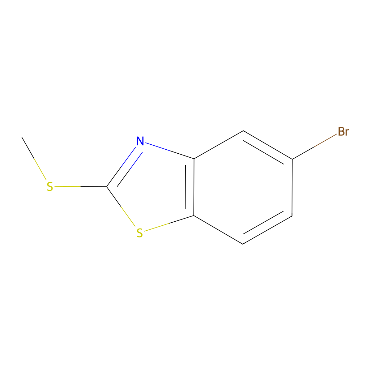 5-Bromo-2-(methylthio)benzo[d]thiazole molecular structure, CAS 203395-29-3