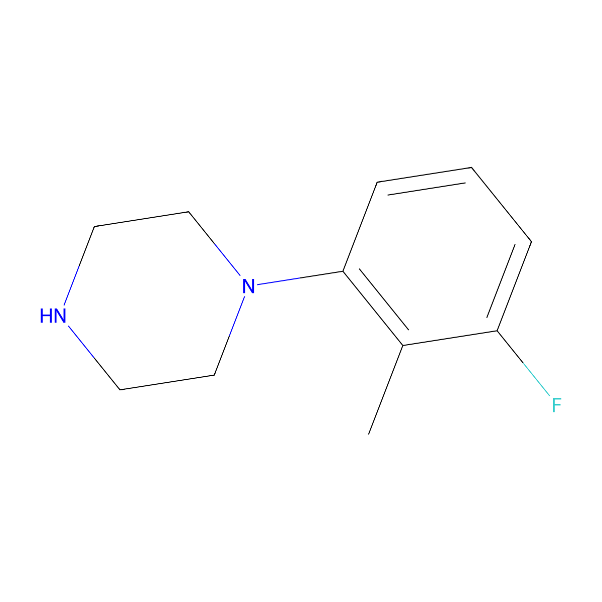 1-(3-Fluoro-2-methylphenyl)piperazine molecular structure, CAS 203396-08-1