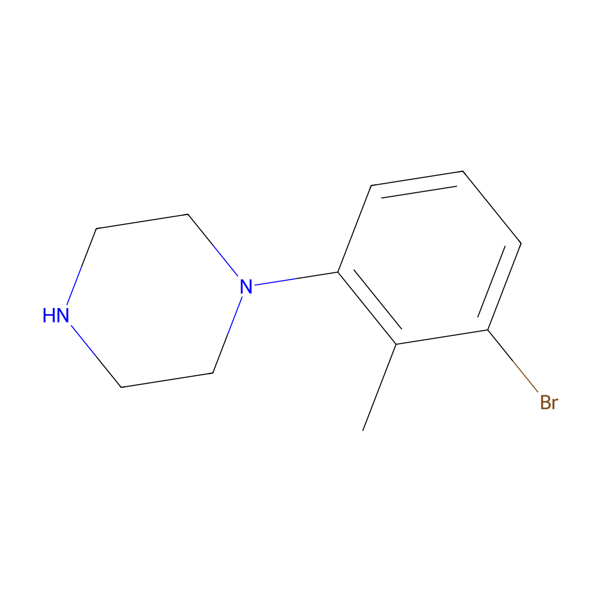 Piperazine, 1-(3-bromo-2-methylphenyl)- molecular structure, CAS 203396-09-2