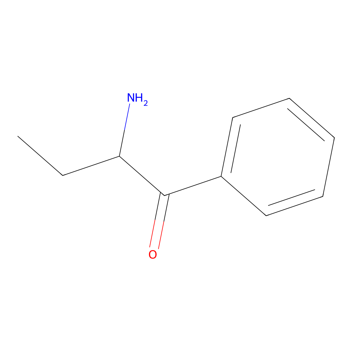2-Amino-1-phenyl-1-butanone molecular structure, CAS 2034-40-4