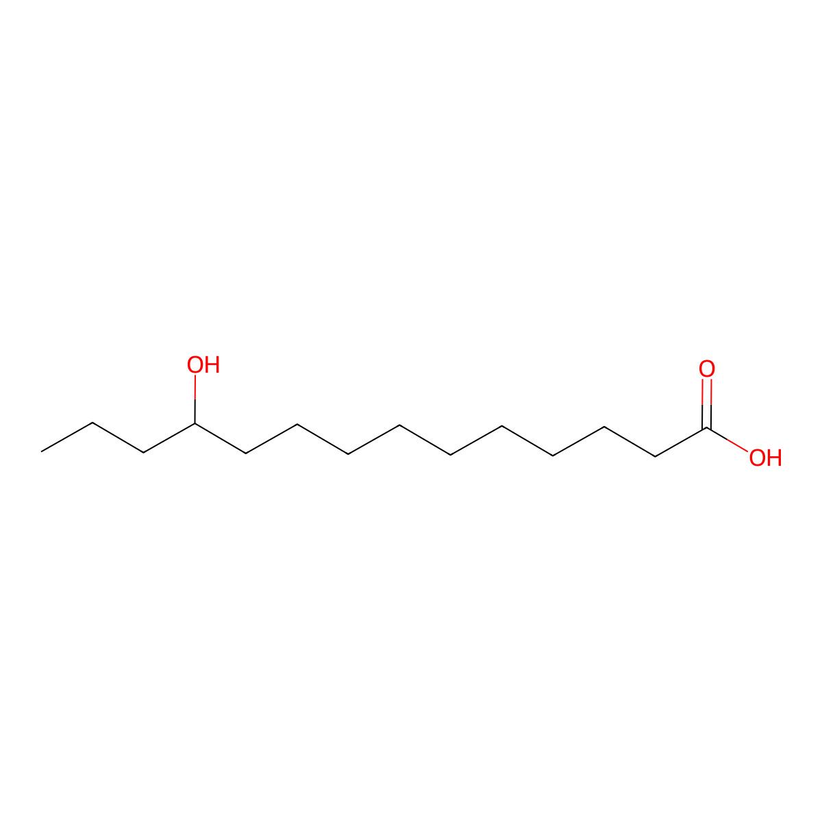11-Hydroxytetradecanoic acid molecular structure, CAS 2034-56-2
