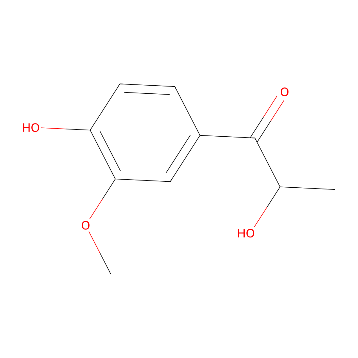 2-Hydroxy-1-(4-hydroxy-3-methoxyphenyl)-1-propanone molecular structure, CAS 2034-61-9
