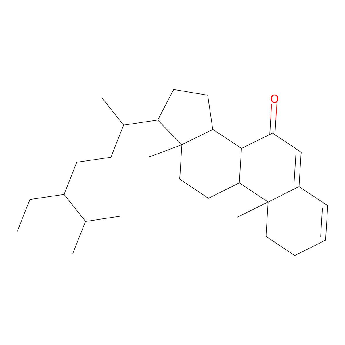 Stigmasta-3,5-dien-7-one molecular structure, CAS 2034-72-2