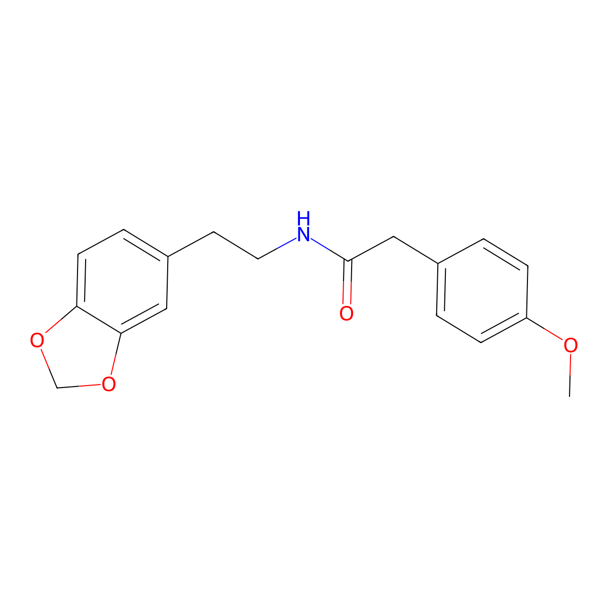 n-[2-(1,3-Benzodioxol-5-yl)ethyl]-2-(4-methoxyphenyl)acetamide molecular structure, CAS 20341-14-4