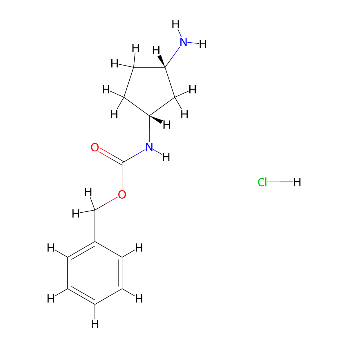 Benzyl N-[(1R,3S)-3-aminocyclopentyl]-carbamate hydrochloride molecular structure, CAS 2034147-82-3