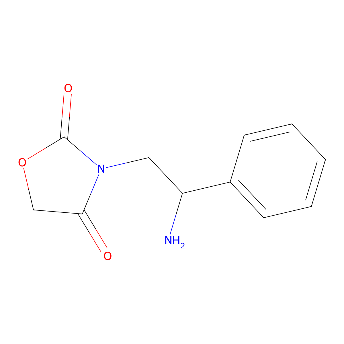 3-(2-Amino-2-phenylethyl)-1,3-oxazolidine-2,4-dione molecular structure, CAS 2034153-27-8